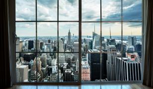 New York through a window Mural